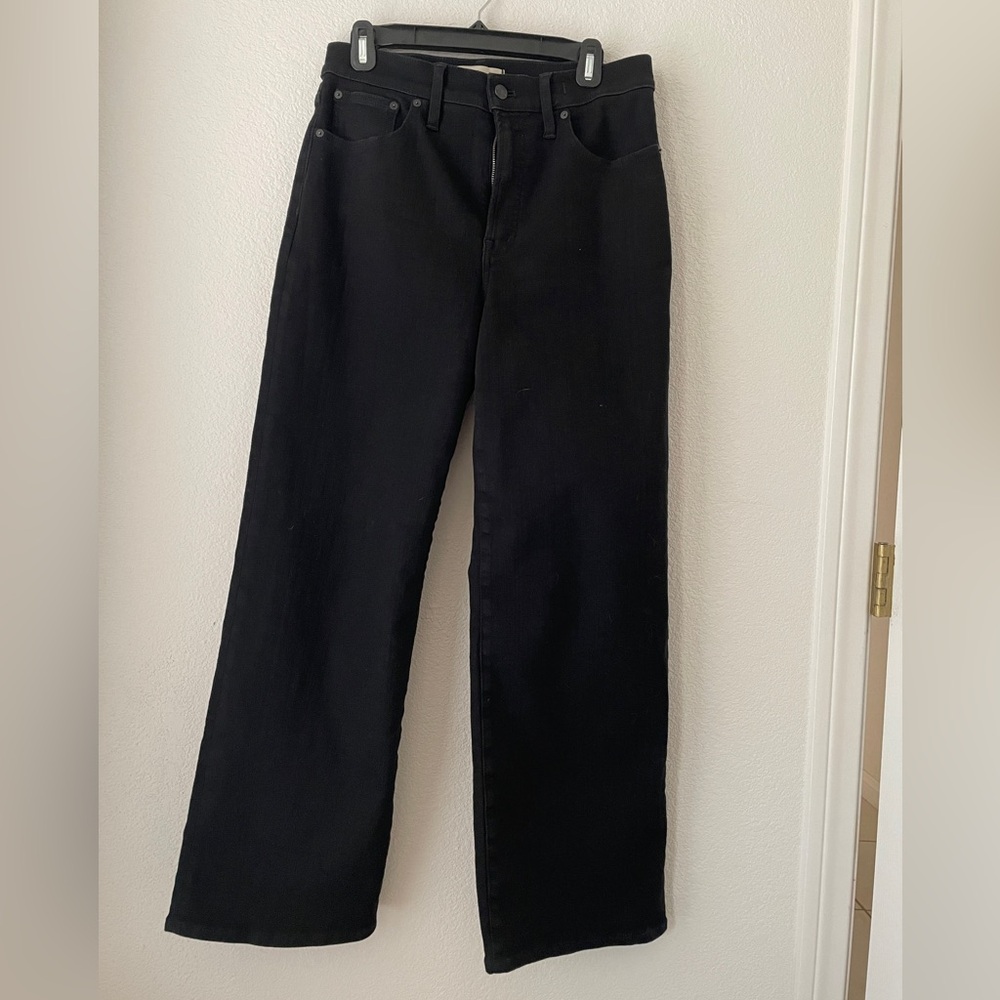 Madewell perfect wide leg black jeans